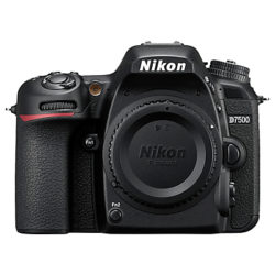 Nikon D7500 DSLR Camera, 20.9 MP, 4K UHD, Wi-Fi, Bluetooth, 3.2 Tiltable Touch Screen, Body Only, Black